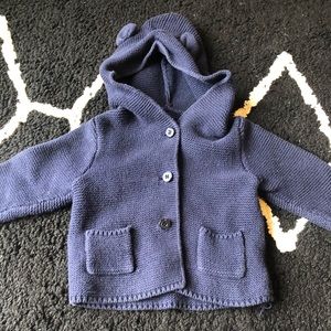 Baby gap boys sweater hoodie with ears. Size 6-12m